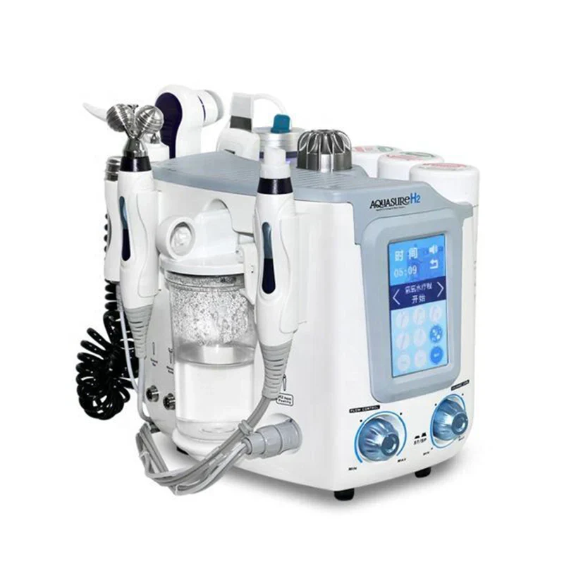 6 In 1 Deep Face Cleansing Aquasure H2 Device H2o2 Water Oxygen Peeling Dermabrasion Cleaning Machine - Image 3