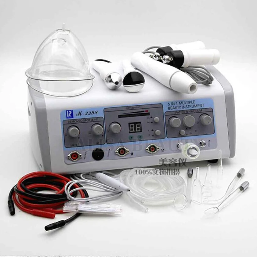 M-3398 6 in 1 Ultrasonic introduction of electrotherapy instrument for removing wrinkles blackhead skin and breast whitening Beauty Salon - Image 2