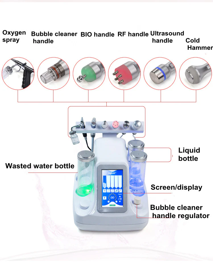 6 In 1 Vacuum face cleaning Hydro Dermabrasion Water Oxygen Jet Peel Machine for Vacuum Pore Cleaner Facial Massage Machine - Image 6