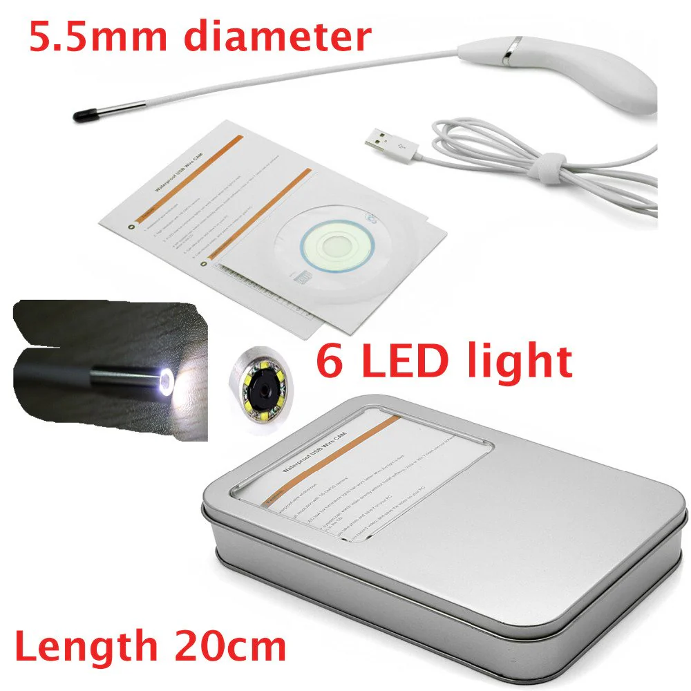 6 led waterproof USB Intraoral camera USB ear nose Camera otoscopio endoscope borescope otoscope