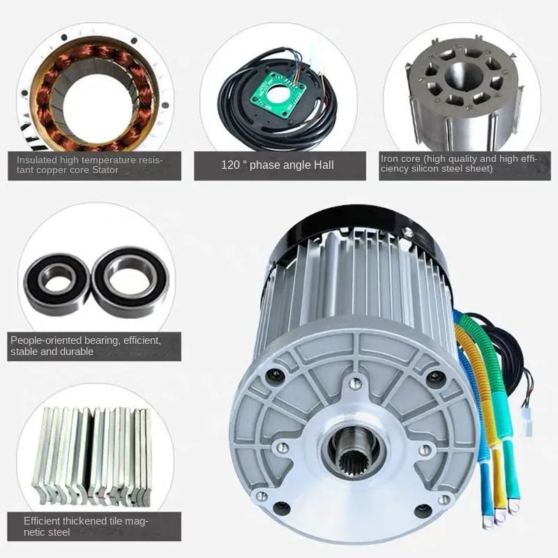 60V/72V 3000W 4600RPM permanent magnet brushless DC motor differential speed electric vehicles, machine tools, DIY Accessories Y - Image 4