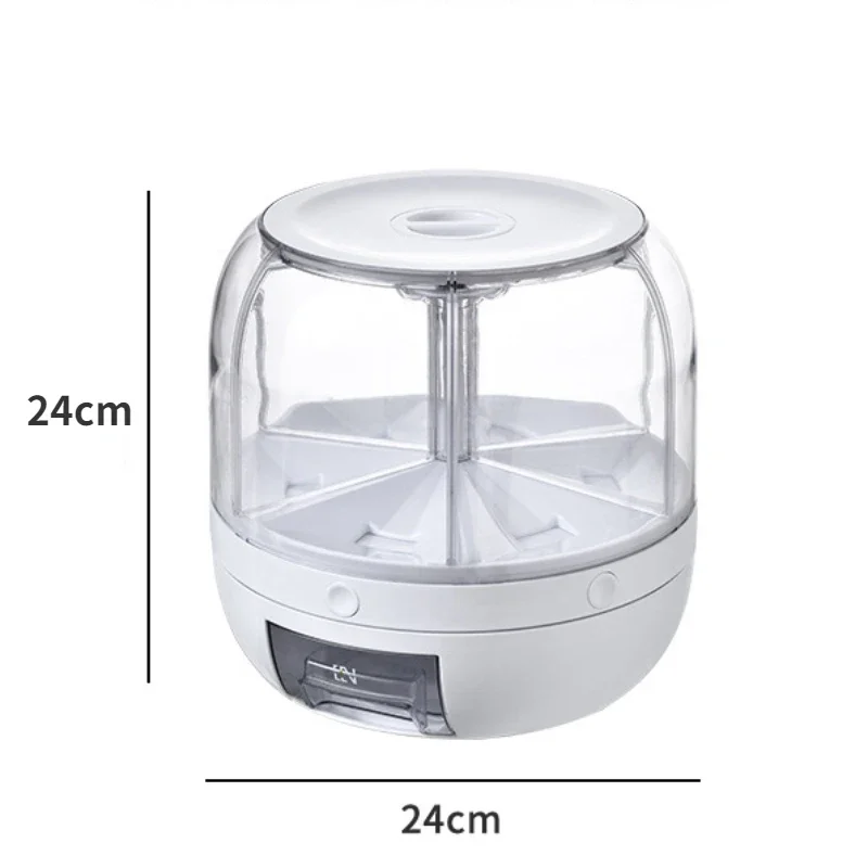6KG Rotatable 360 Degree Rice Dispenser Sealed Dry Grain Bucket Dispenser Moisture-proof Kitchen Food Container Storage Box - Image 5