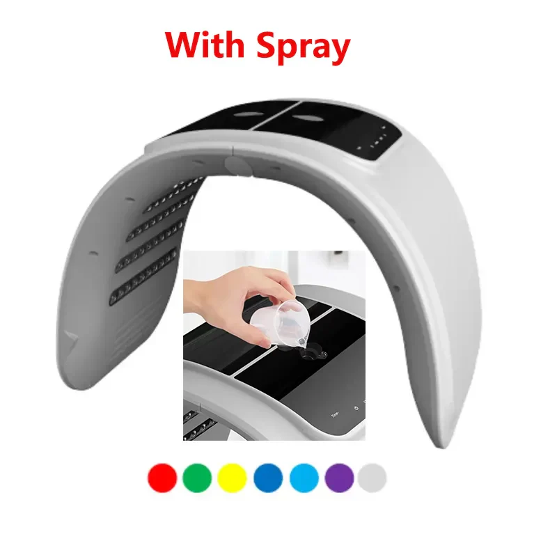 7 Color PDT LED Facial Mask Light Photodynamic Cold Nano Water Sprayer Skin Care Rejuvenation Photon Therapy Lamp Red Blue Light - Image 7