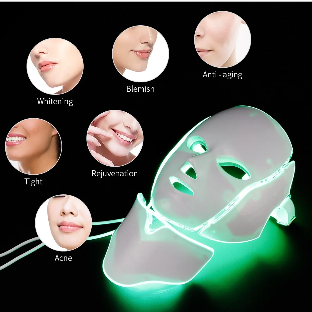7 Colors Led Facial Mask Led Korean Photon Therapy Face Mask Machine Light Therapy Acne Mask Neck Beauty Led Mask - Image 3