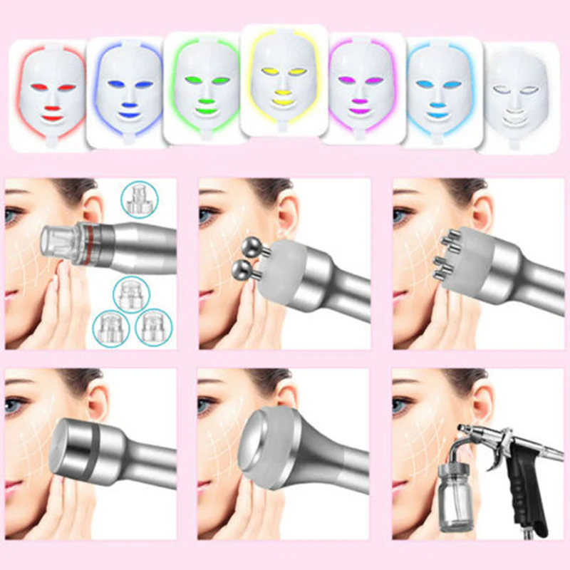 7 in 1 Vacuum Face Cleaning Dermabrasion Hydra Facial Machine Water Oxygen Jet Peel Massage Skin Care Machine RF Beauty Device - Image 4