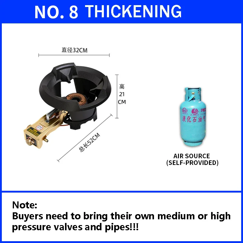 8#/10# commercial high-pressure gas stove single-hole high-pressure liquefied gas stove for hotel restaurants - Image 5