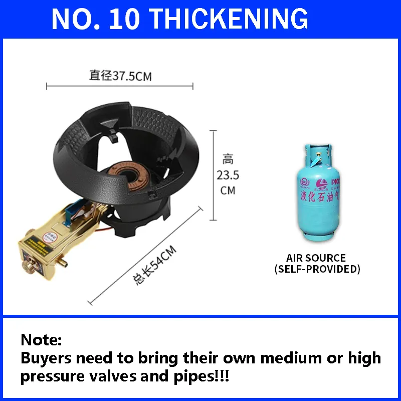 8#/10# commercial high-pressure gas stove single-hole high-pressure liquefied gas stove for hotel restaurants - Image 6