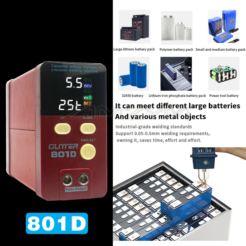 801D Spot Welder Household DIY Handheld Capacitor Energy Storage 18650 Battery Spot Welding Machine Mobile Phone Battery Repair - Image 5