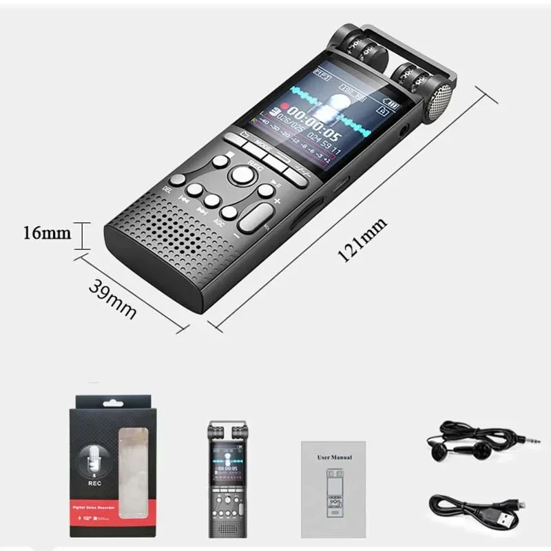 8GB/16GB/32GB Professional Voice Activated Digital Audio Recorder Usb Non-stop 100hr Recording Pcm 1536kbps External Microphone - Image 3