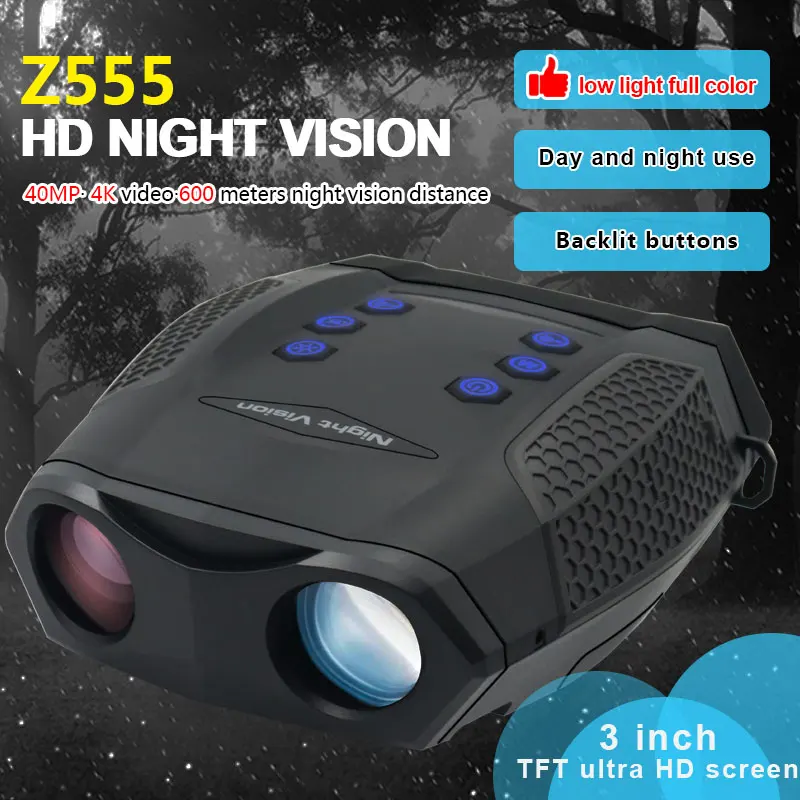 8X 600M Full Dark IR Z555 Night Vision Telescope Binoculars Camera with 4K Ultra-high-definition TFT Screen for Hunting Camping - Image 6