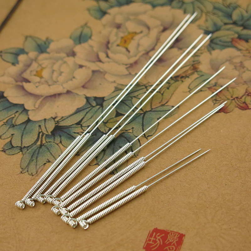 925 Sterling Silver Traditional Chinese Medicine Acupuncture Needle 10pcs/Set Size Choose Reusable Acupuncture Needle - Image 3