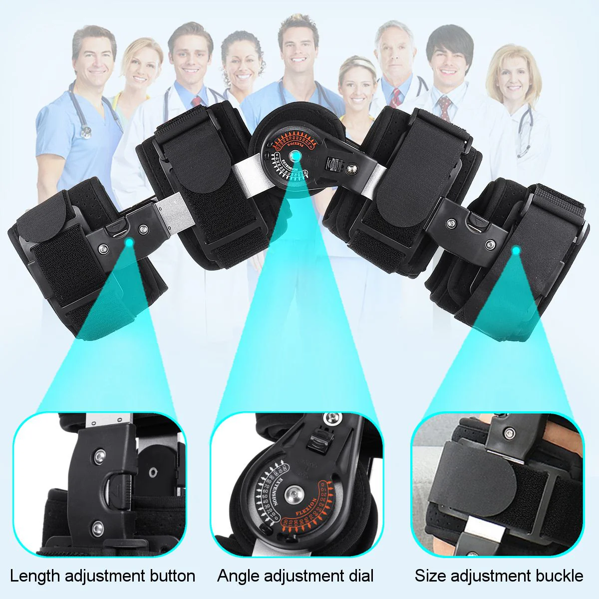 Medical Grade 0-120 Degree Adjustable Hinged Knee Leg Brace Support Protect Knee Ankle Brace Ligament Damage Repair - Image 4