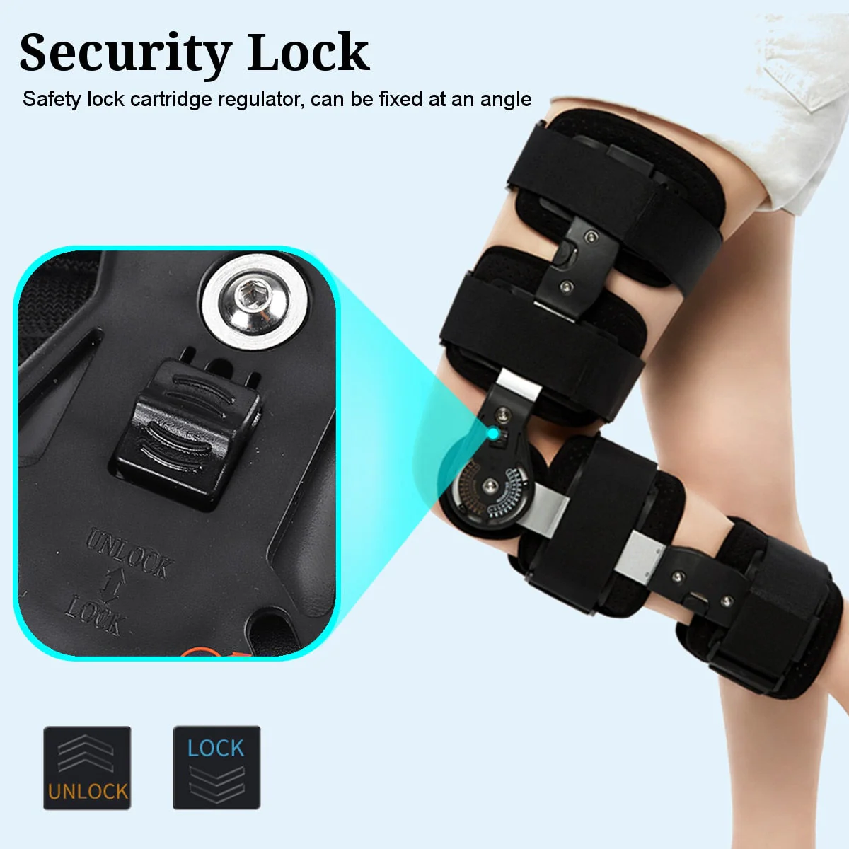 Medical Grade 0-120 Degree Adjustable Hinged Knee Leg Brace Support Protect Knee Ankle Brace Ligament Damage Repair - Image 5