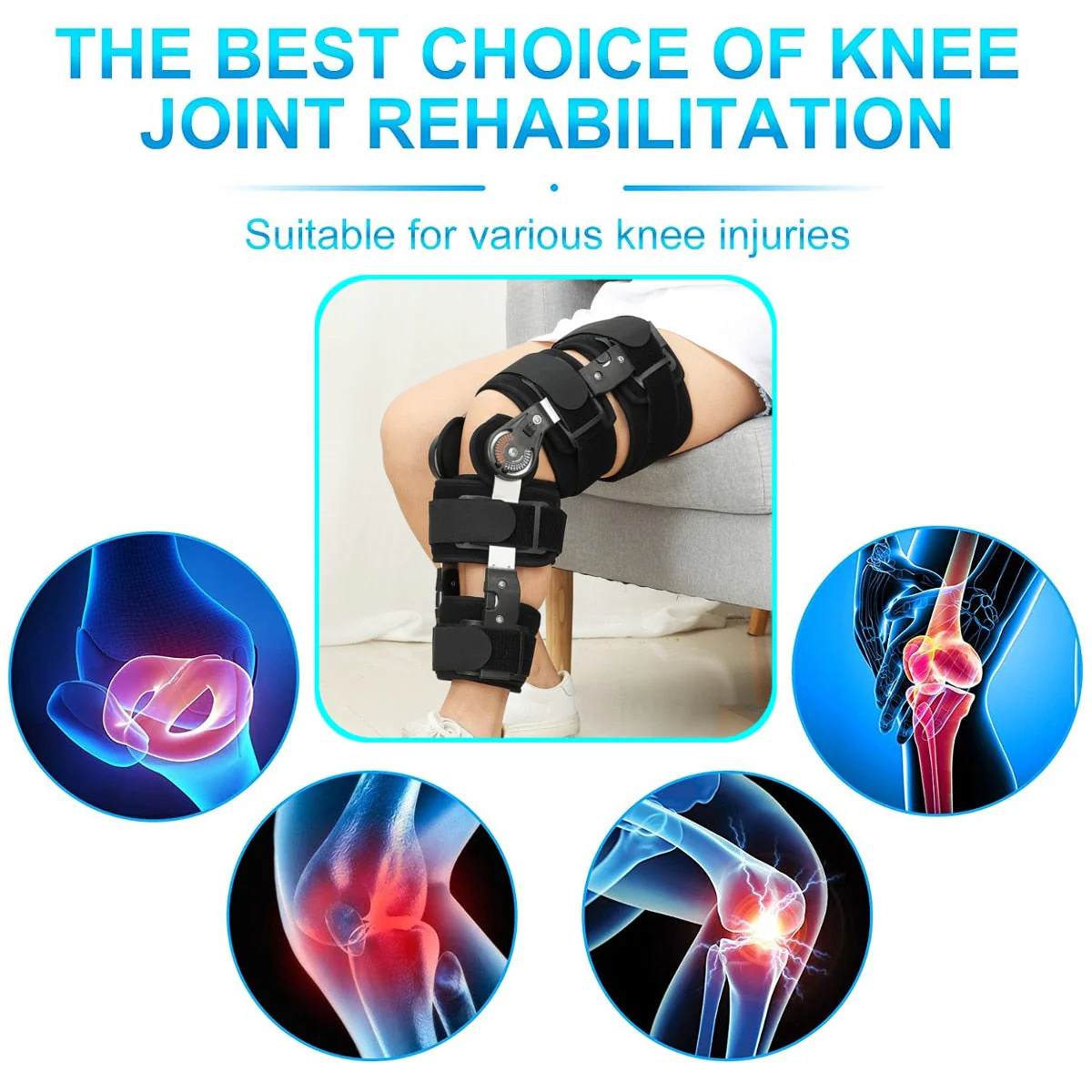 Medical Grade 0-120 Degree Adjustable Hinged Knee Leg Brace Support Protect Knee Ankle Brace Ligament Damage Repair - Image 7