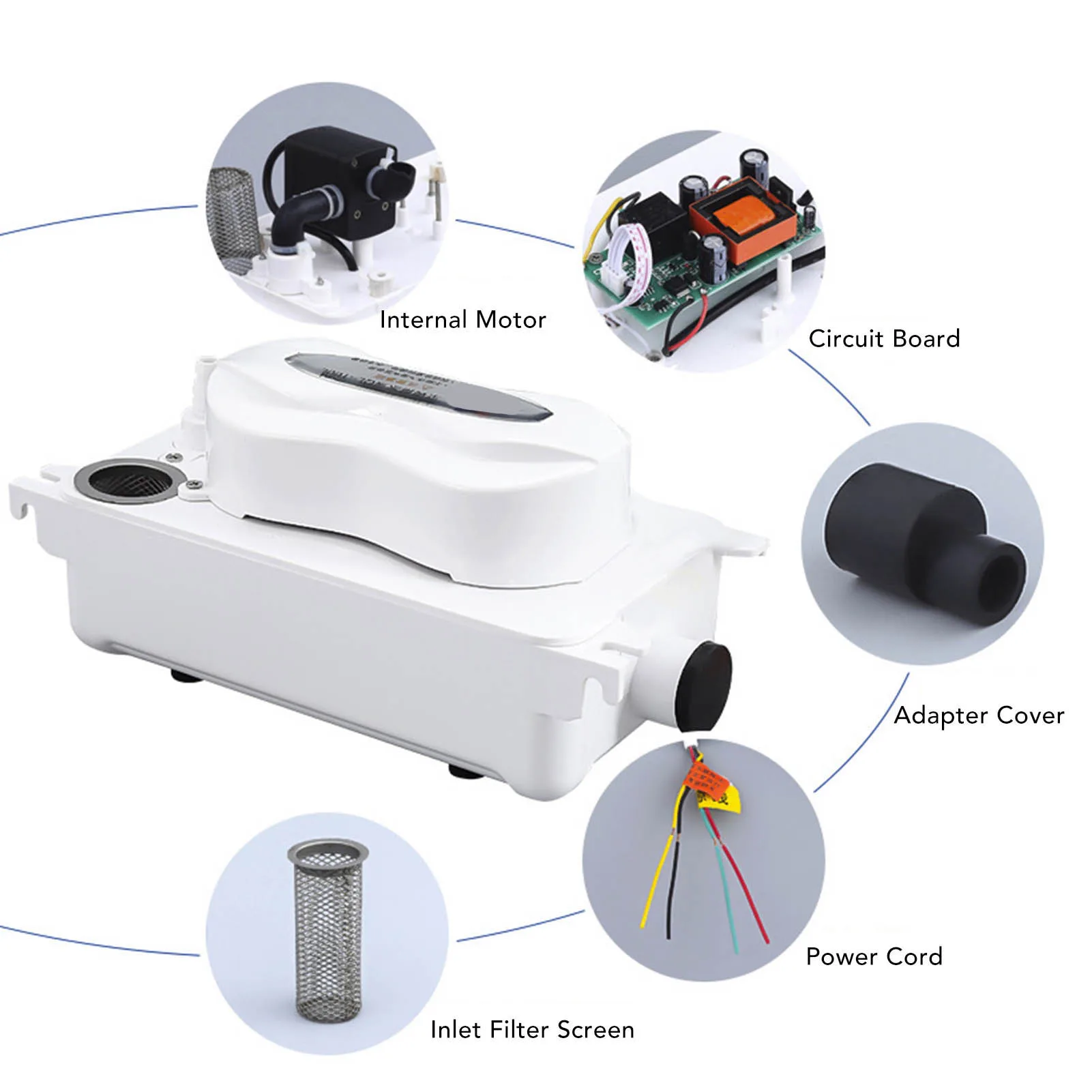 Air Conditioning Drain Pump HVAC Condensate Removal Water Pump with 600ml Storage Tank AC110‑240V 100L/H - Image 5