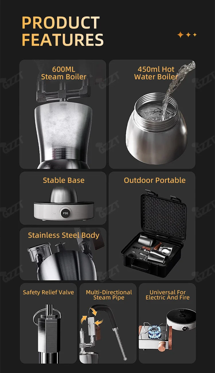 AK-74 Milk Frother with Water Vapor Separator Frothing Pitcher Stainless Steel Dry Steam Milk Steamer - Image 3