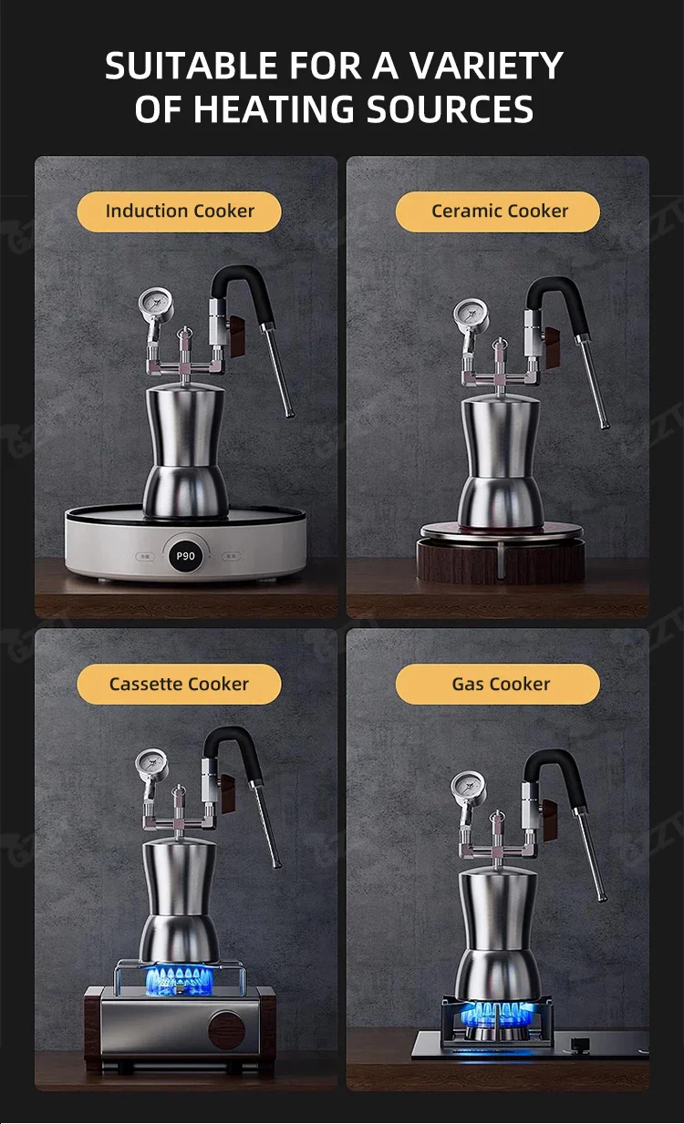 AK-74 Milk Frother with Water Vapor Separator Frothing Pitcher Stainless Steel Dry Steam Milk Steamer - Image 6