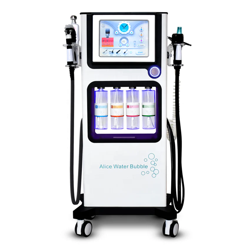 Alice Water Bubble OxyGen Super Facial Machine Hydra Microdermabrasion Machine Facial Aqua Peel Water Oxygen Jet Peel RF Cold Hammer Ultrasound Skin Scrubber