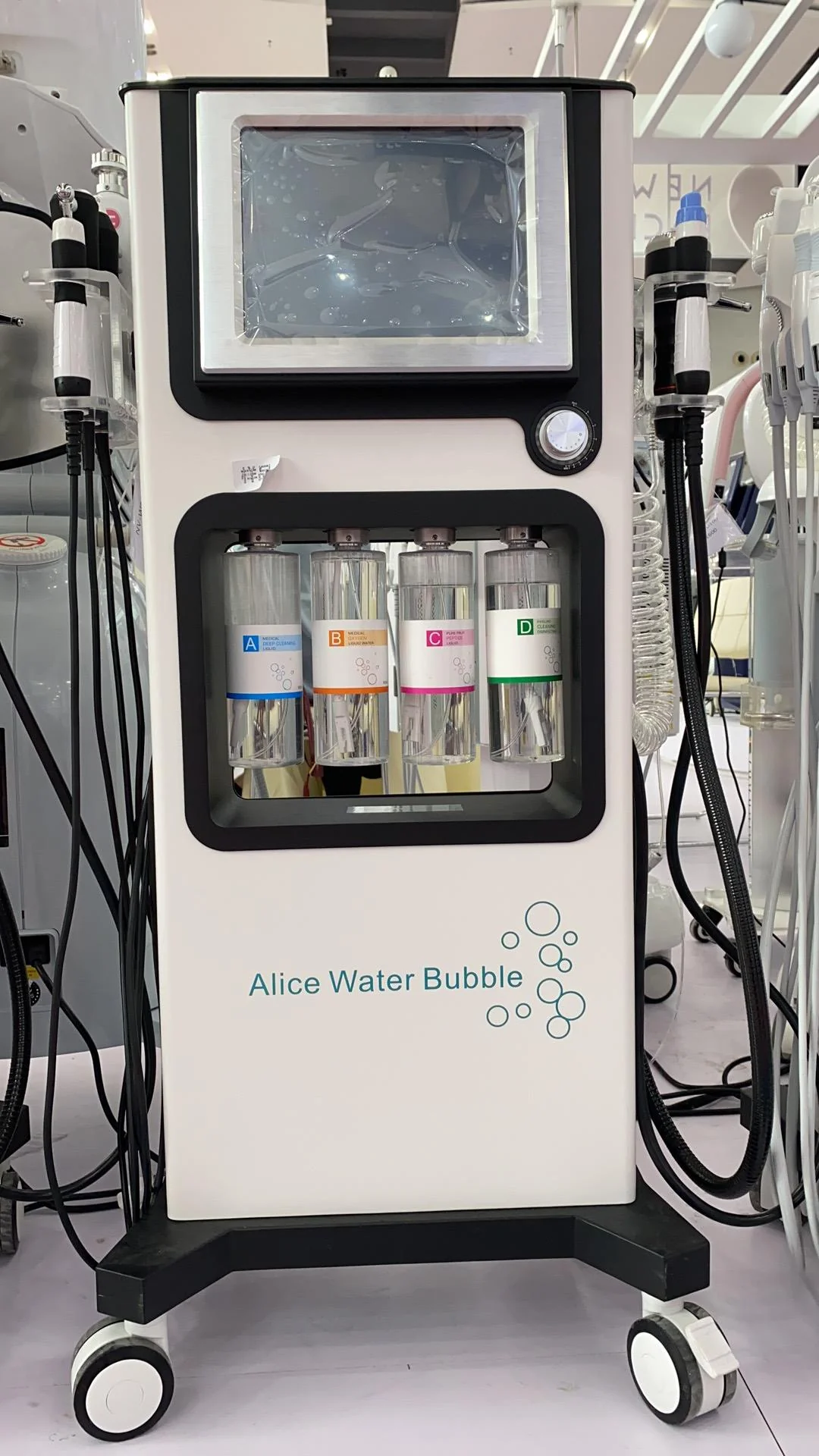 Alice Water Bubble OxyGen Super Facial Machine Hydra Microdermabrasion Machine Facial Aqua Peel Water Oxygen Jet Peel RF Cold Hammer Ultrasound Skin Scrubber - Image 4