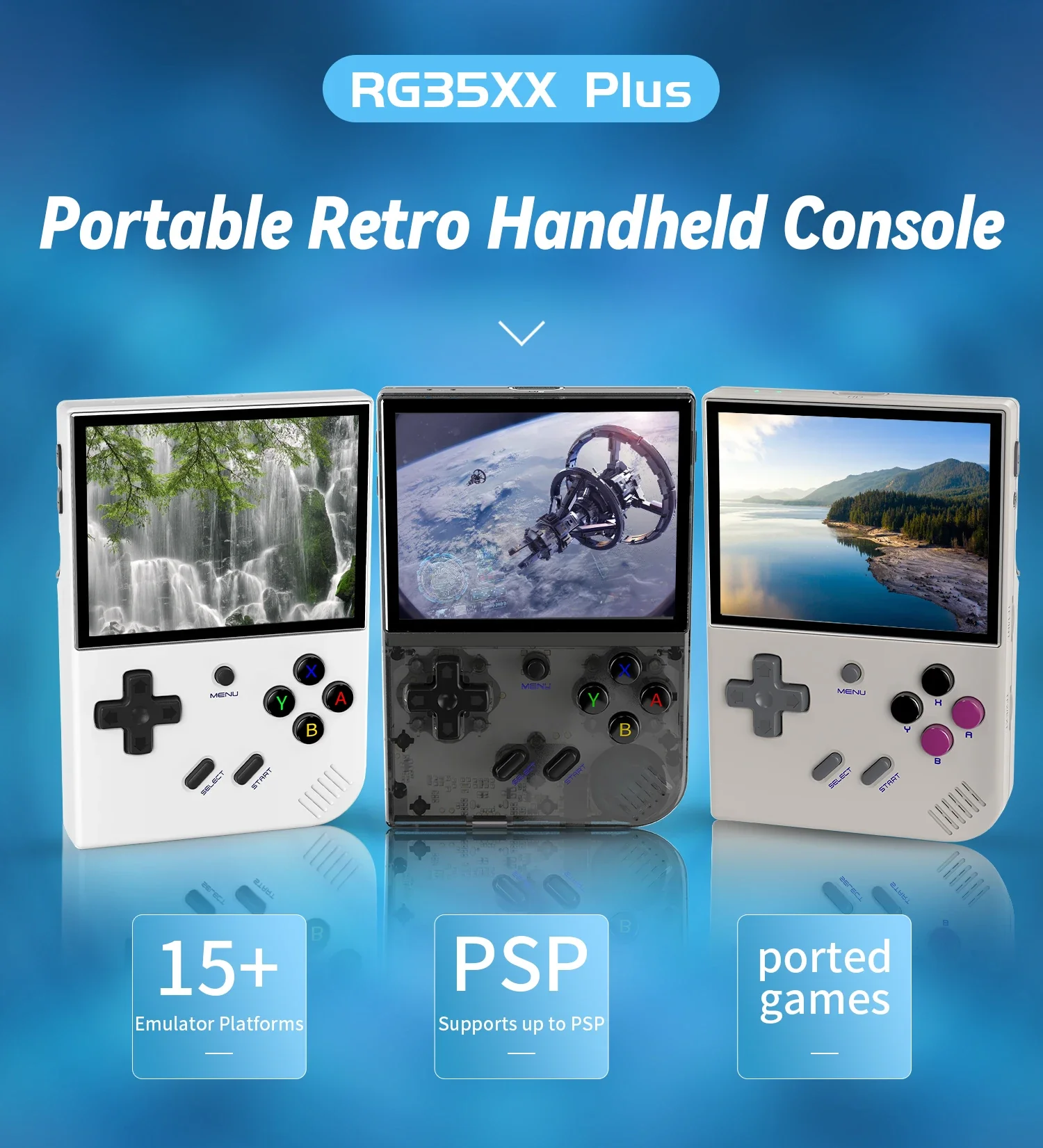 ANBERNIC RG35XX PLUS Retro Handheld Game PlayerBuilt-in 64G TF 5000+ Classic Games Support-HDMI TV Portable For Travel Kids Gift - Image 2