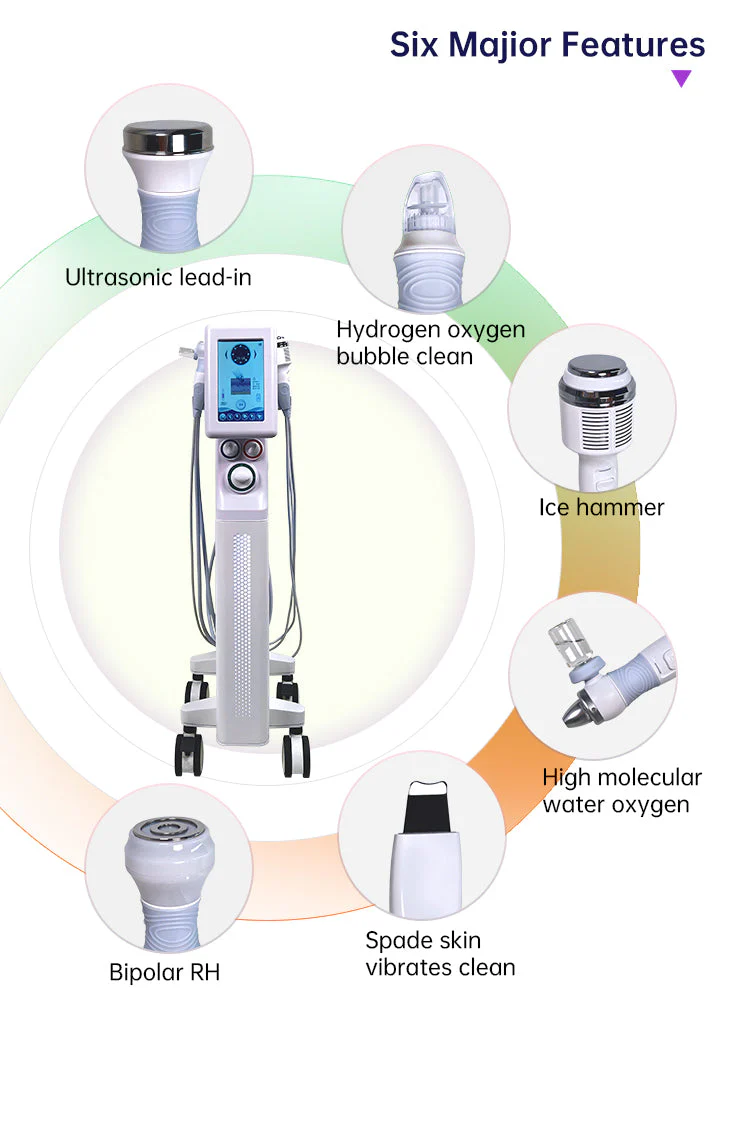 Ashe 6 in 1 Super Bubble Dermabrasion Ultrasonic Therapy Machine Oxygen Sprayer Microdermabrasion Machine - Image 10
