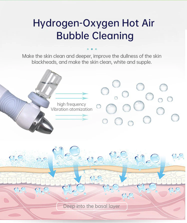 Ashe 6 in 1 Super Bubble Dermabrasion Ultrasonic Therapy Machine Oxygen Sprayer Microdermabrasion Machine - Image 11