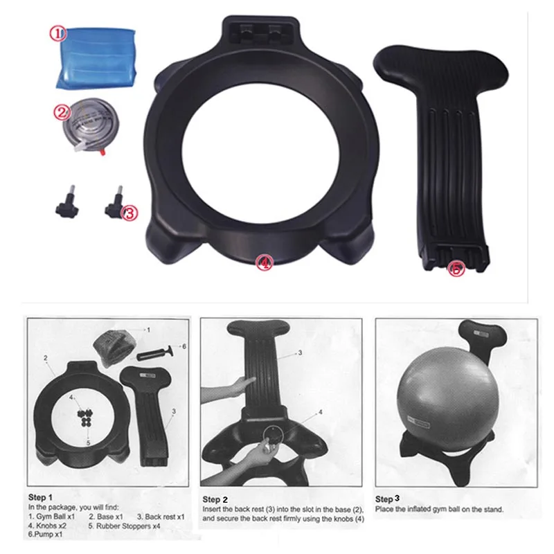 Balance Yoga Ball Chair With Roller, Home Explosion Proof Seat Maternity Fitness Safe Soft Elastic - Image 6