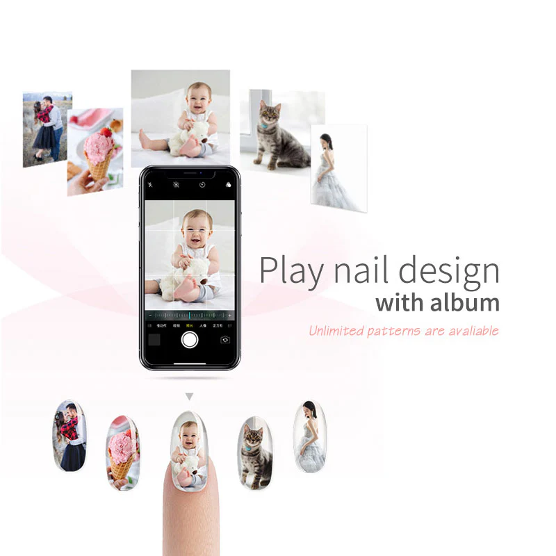 O'2nails Digital Mobile Nail Art Printer M1 - Portable Nail Painting Machine Smart Phone Control Wireless WiFi Signal Pack of Nail Gel Nail Polish Over - Image 4