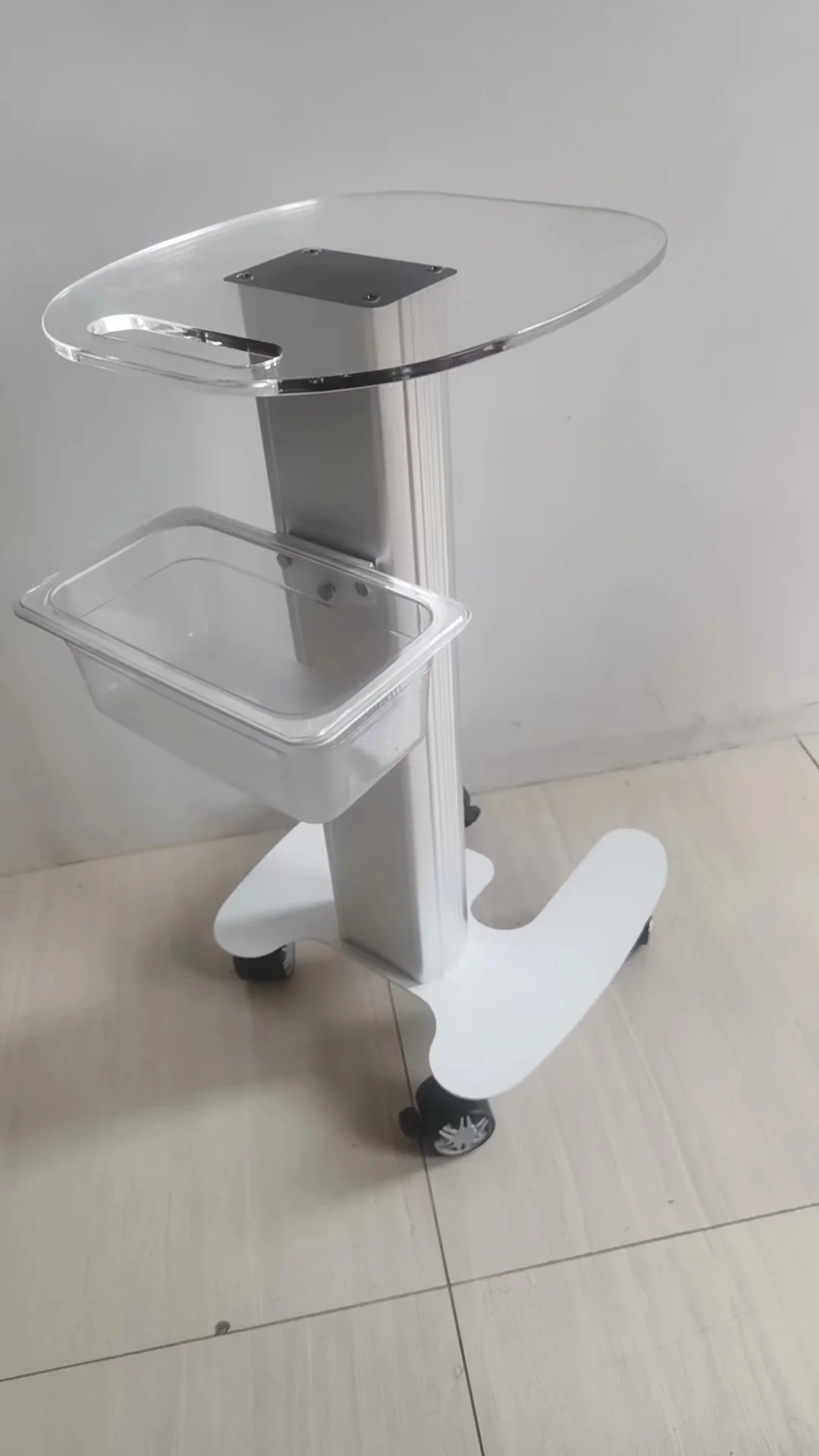 Beauty Salon Trolley Salon Use Pedestal Rolling Cart Wheel Aluminum Stand Wooden Board Appliance Parts for Spa - Image 3