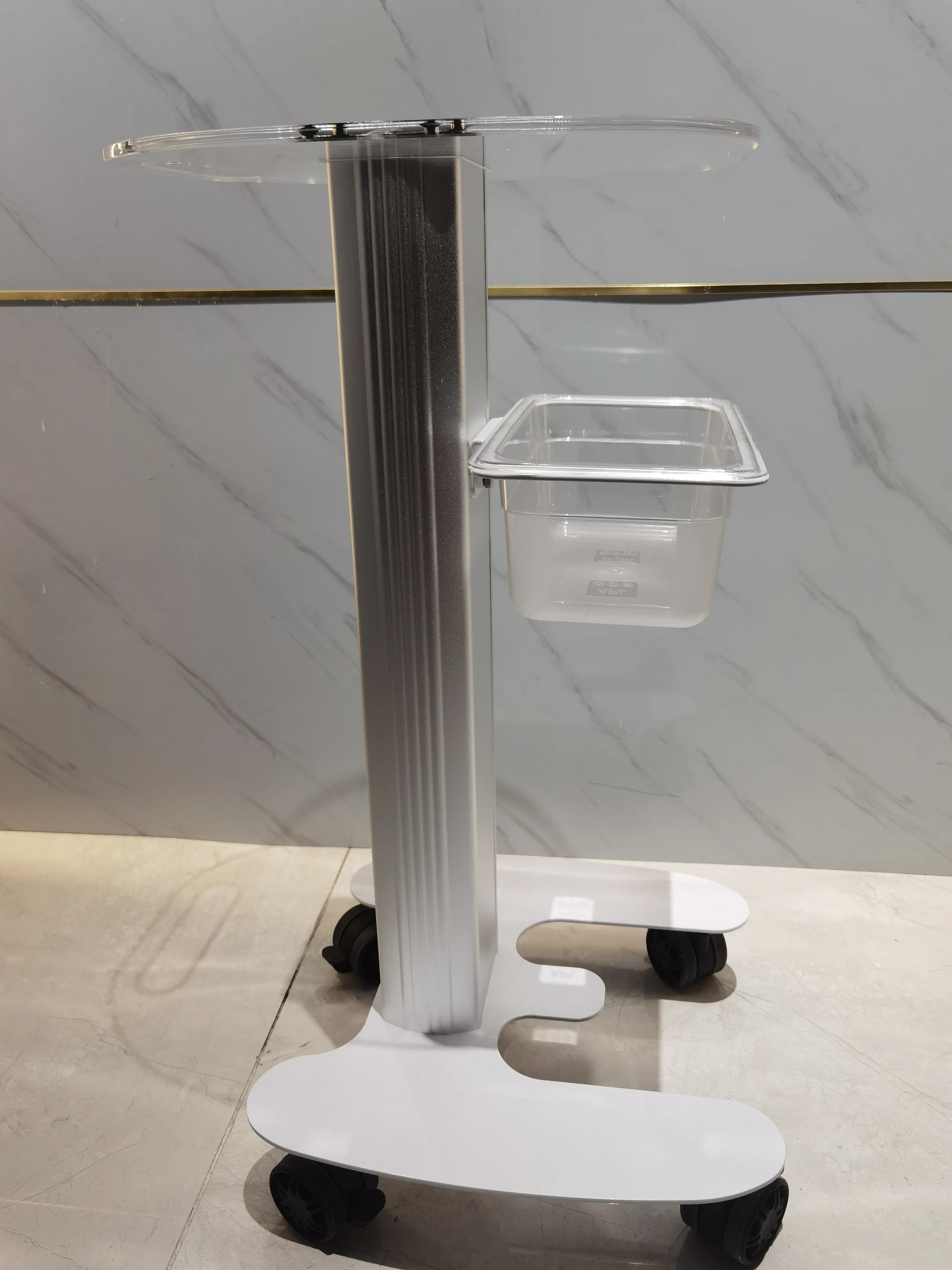 Beauty Salon Trolley Salon Use Pedestal Rolling Cart Wheel Aluminum Stand Wooden Board Appliance Parts for Spa - Image 5
