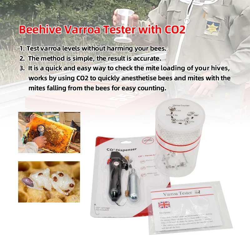 Beekeeping Varroa Check Tester With CO2 Varroa Mite Easy Check Bee Mite Monitoring Tool For Beekeeper Tools Beehive Equipment - Image 5