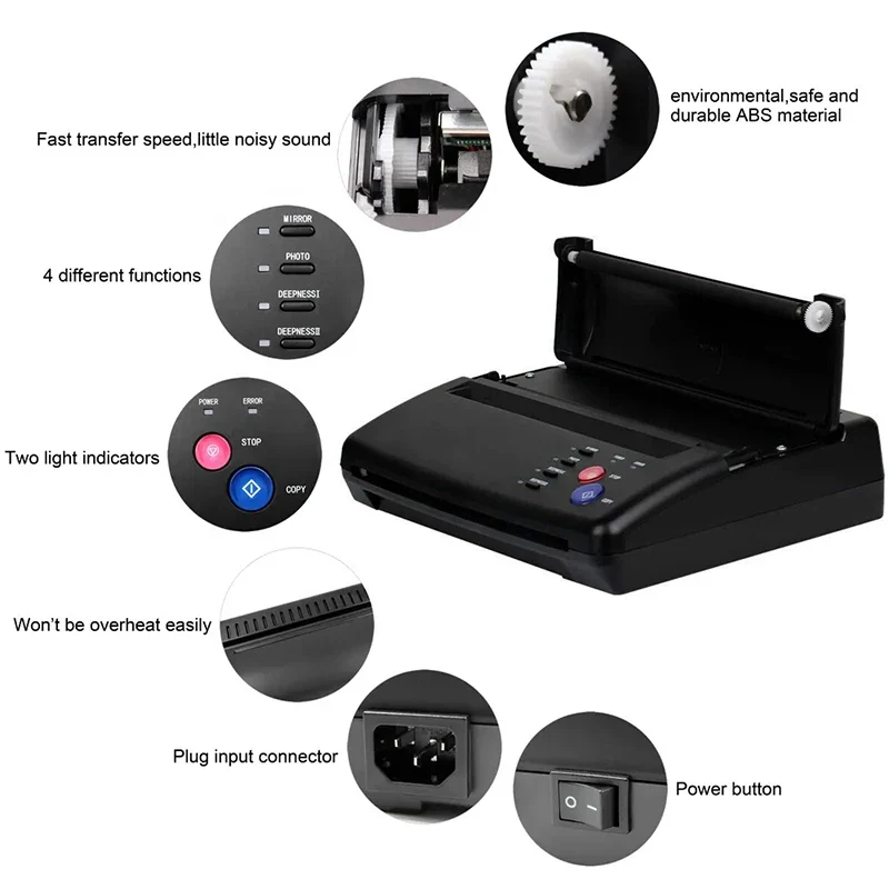 Black Copy Stencil Machine Tattoo Transfer Machine Printer Drawing Thermal Stencil Maker Copier for Tattoo Transfer Paper Supply - Image 5