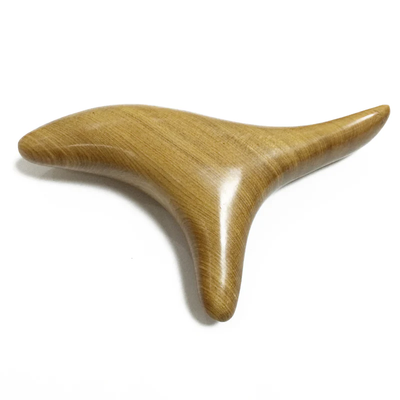 Camphor wood trigonometric massage cone wooden massage stick gua sha board acupuncture stick