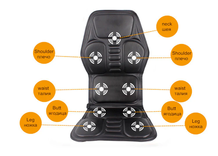 Car Home Office Full-Body Massage Cushion.Heat Vibrate Mattress.Back Neck Massage Chair Massage Relaxation Car Seat 12V - Image 2