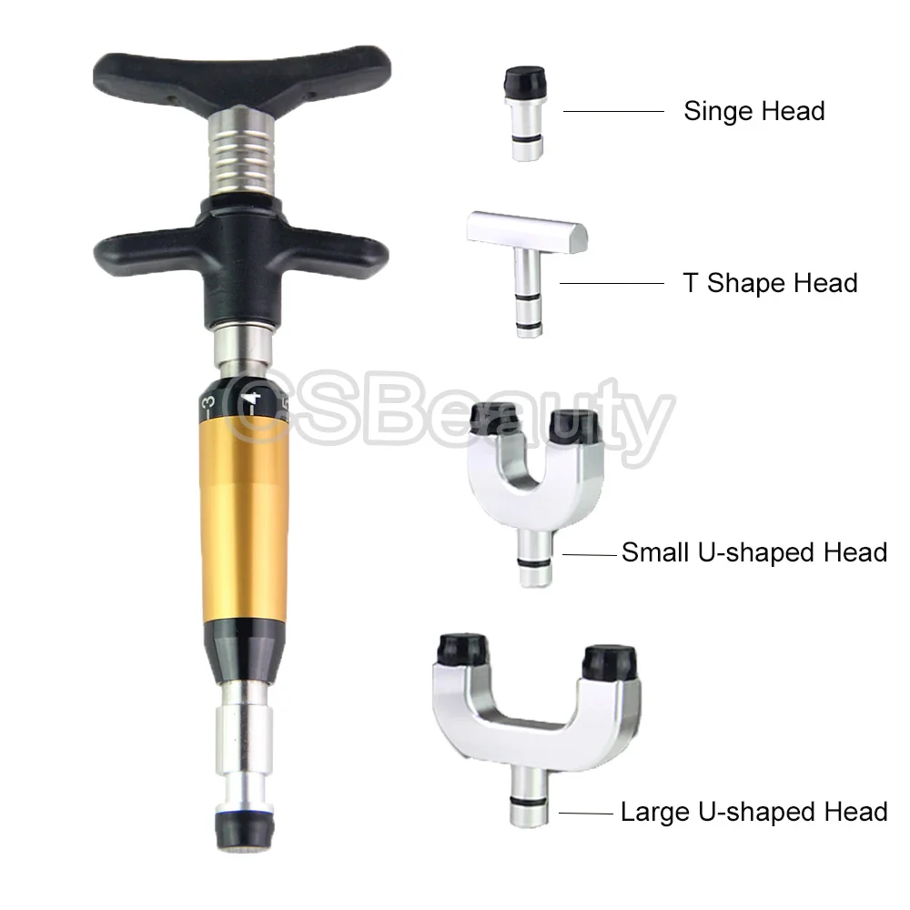Chiropractic Adjustment Tool Spine 6 Levels 4 Heads Therapy Adjust Vertebration Tools Massager Manual Gun Set - Image 4