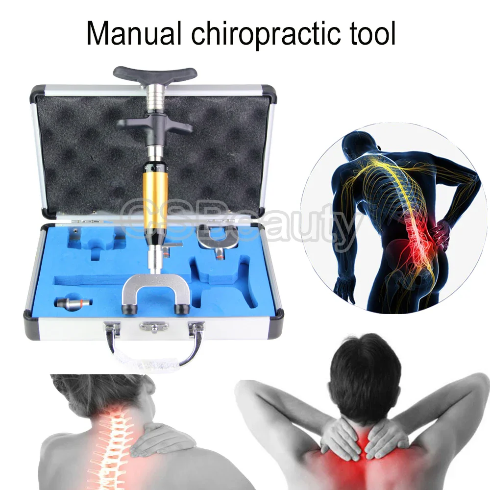 Chiropractic Adjustment Tool Spine 6 Levels 4 Heads Therapy Adjust Vertebration Tools Massager Manual Gun Set - Image 5