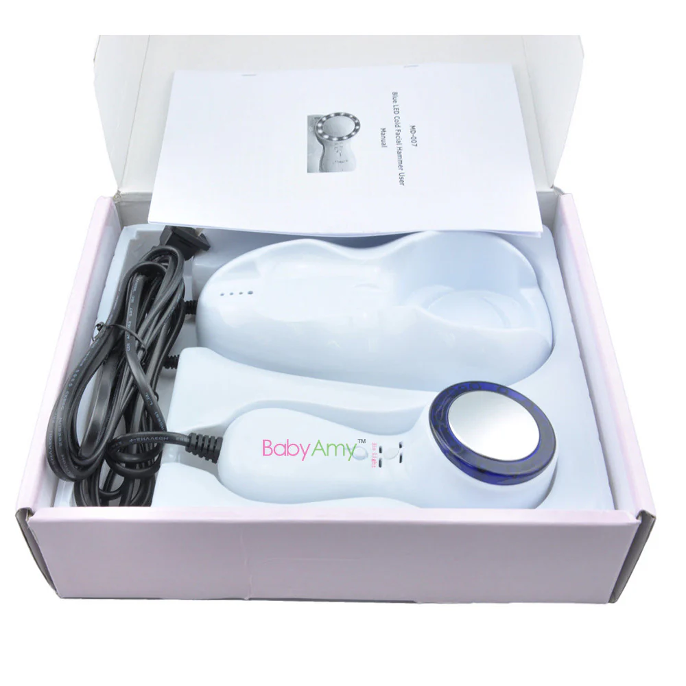Cold Hammer Blue LED Photon Cell Activating Skin Spa Salon Therapy Massager shrink pores Beauty Tools - Image 3