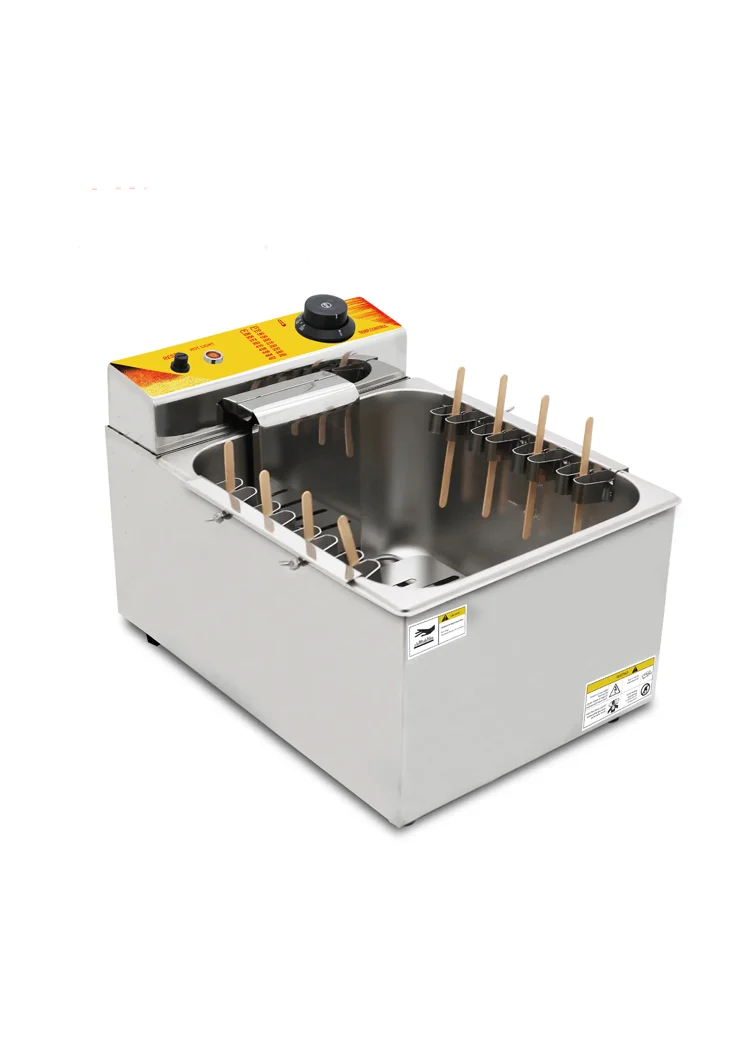Commercial Automatic Cheese Hot dog Sticks Fryer 12L Large Capacity 110V Electric Deep Hot Corn Dog Fryer with stainless steel