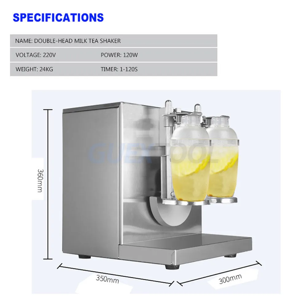 Commercial Boba shaker Bubble Tea Shaker Double-head Pearl Milk Tea Shaking Machine Stainless Steel Milk Tea Shaker Cup Shaker - Image 5
