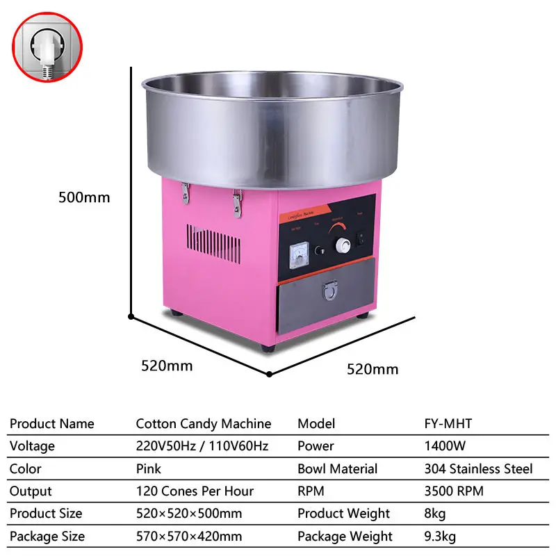 Commercial Cotton Candy Machine Floss Sugar Candy Cotton Machine Automatic Candy Floss Macker - Image 2