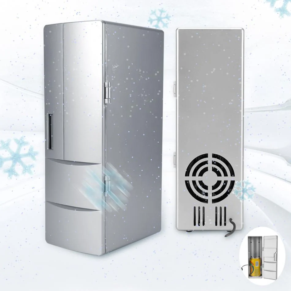Compact Mini USB Fridge Freezer Cans Drink Beer Cooler Warmer Travel Car Office Use - Image 5