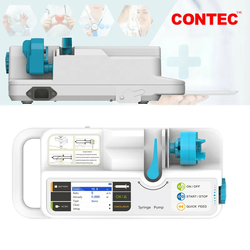 CONTEC Brand Syringe Pump SP950 LCD Real-Time Alarm Rechargable Battery For Human Or Veterinary Use - Image 4