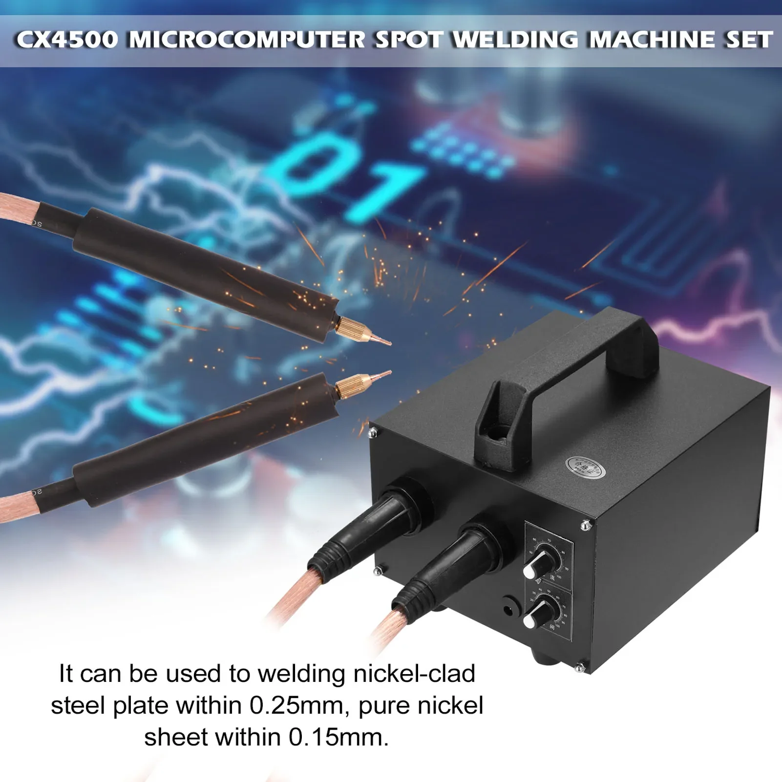 CX4500 Microcomputer Spot Welding Machine Set 20ms-1s Time Adjustable 640-1600A Current Adjustment for 0.25mm Nickel-clad Steel - Image 2