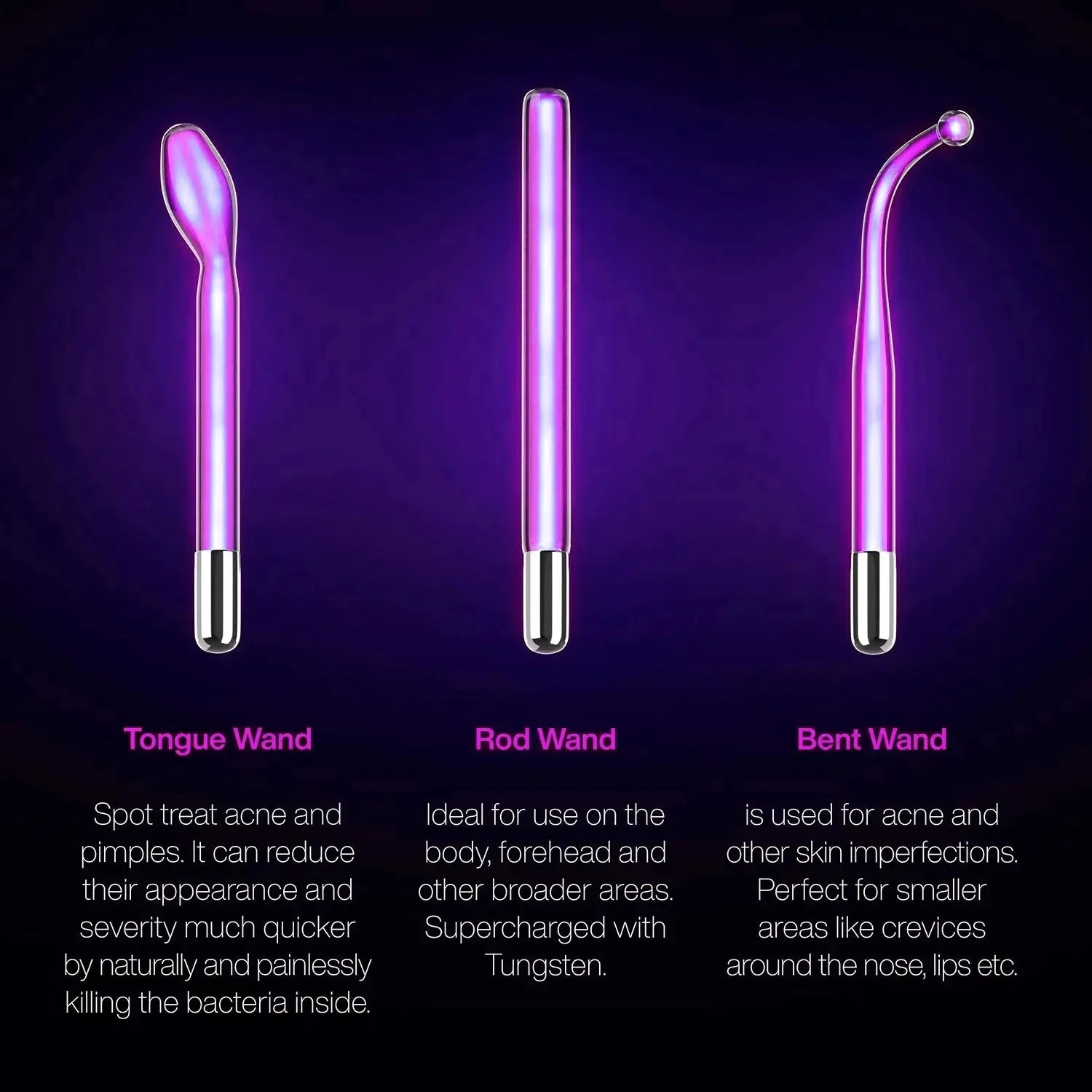Darsonval Portable High Frequency Facial Machine Skin Therapy With 6 Neon & Argon Wands Remove Wrinkles Acne Facial Therapy Wand - Image 5