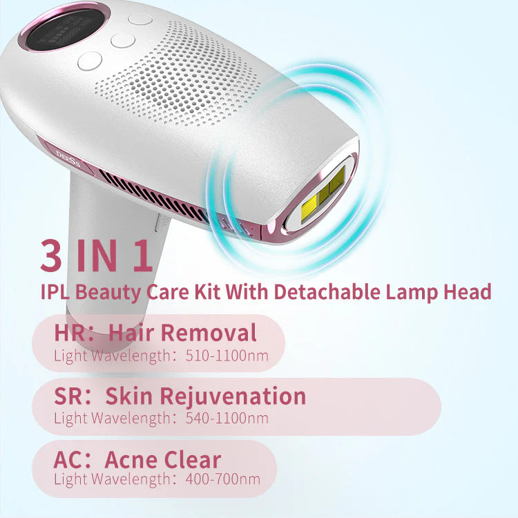 DEESS GP591 Home Laser Permanent Hair Removal System IPL Hair Remover Cool Painless With 3 Lens - Image 2