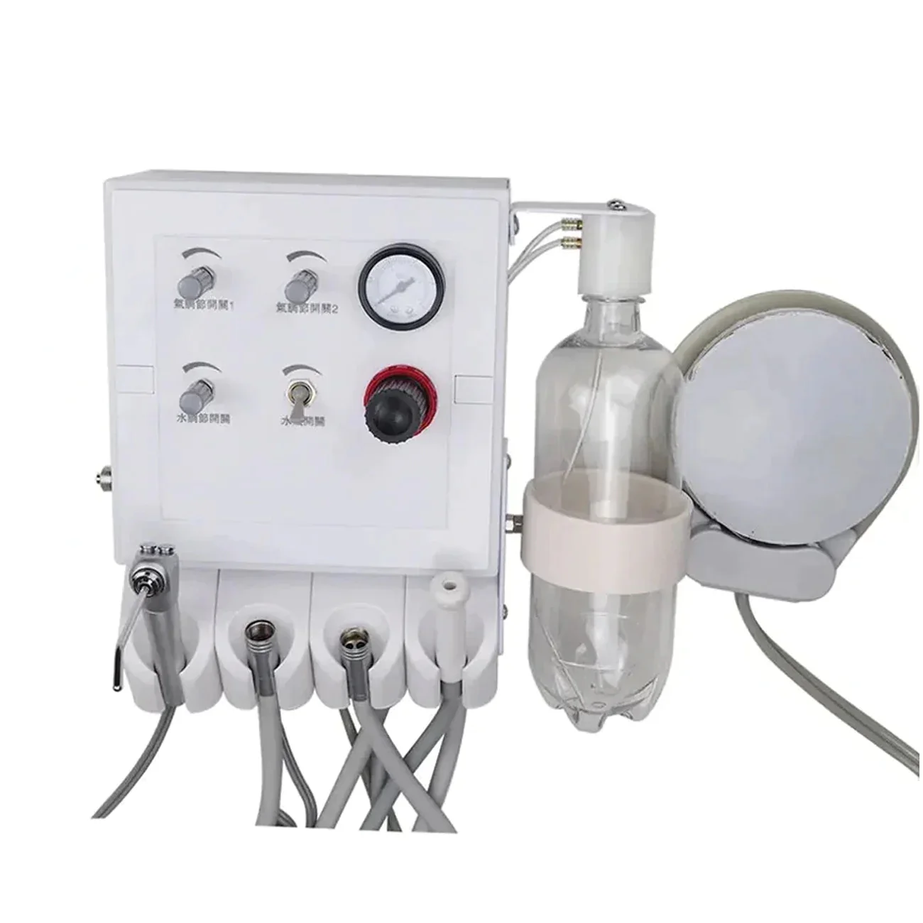 Dental Turbine Unit Portable Work With Weak Suction Dental Equipment Air Unit 2 Handpiece Tubes 3 Way Syringe Teeth Whitening