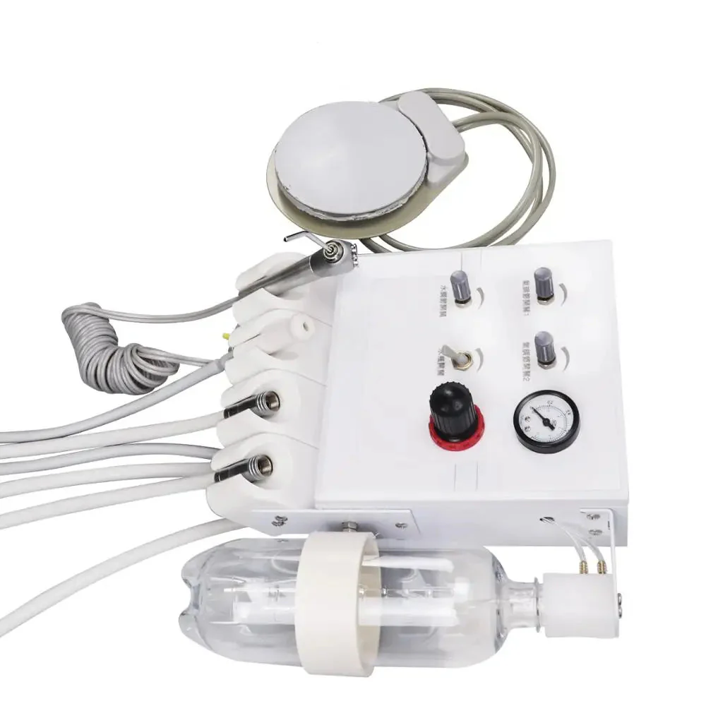 Dental Turbine Unit Portable Work With Weak Suction Dental Equipment Air Unit 2 Handpiece Tubes 3 Way Syringe Teeth Whitening - Image 6