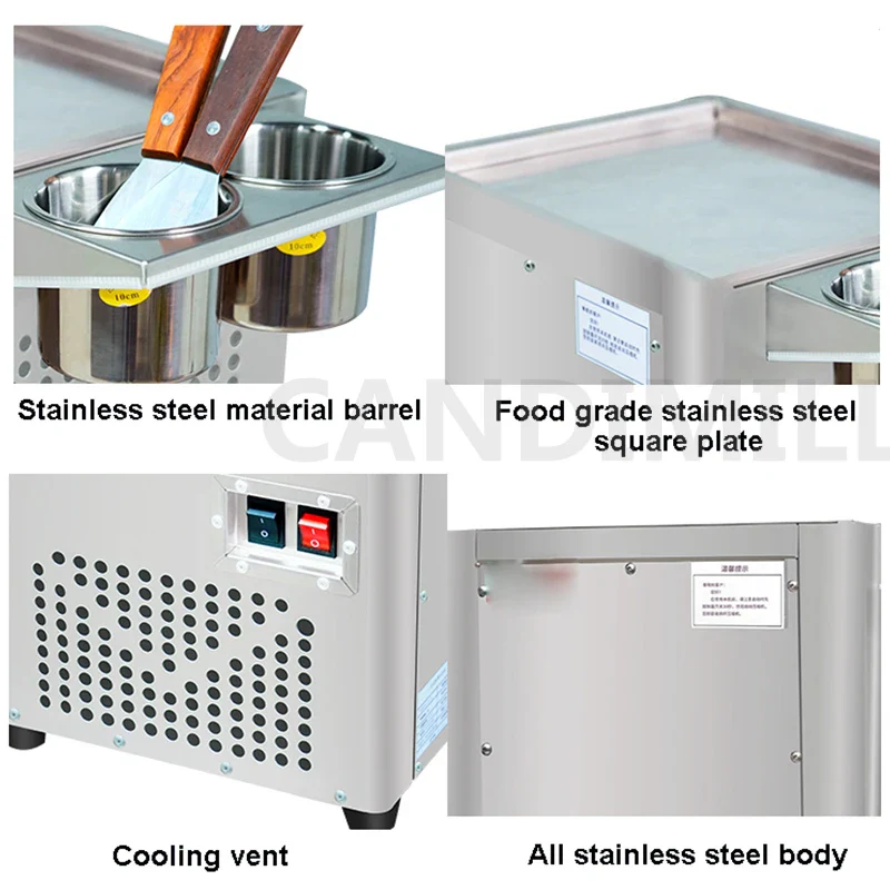 Desktop Household Fried Ice Machine Fried Ice Cream Rolls Making Machine Frying Yogurt Fruit Smoothie Machine - Image 6