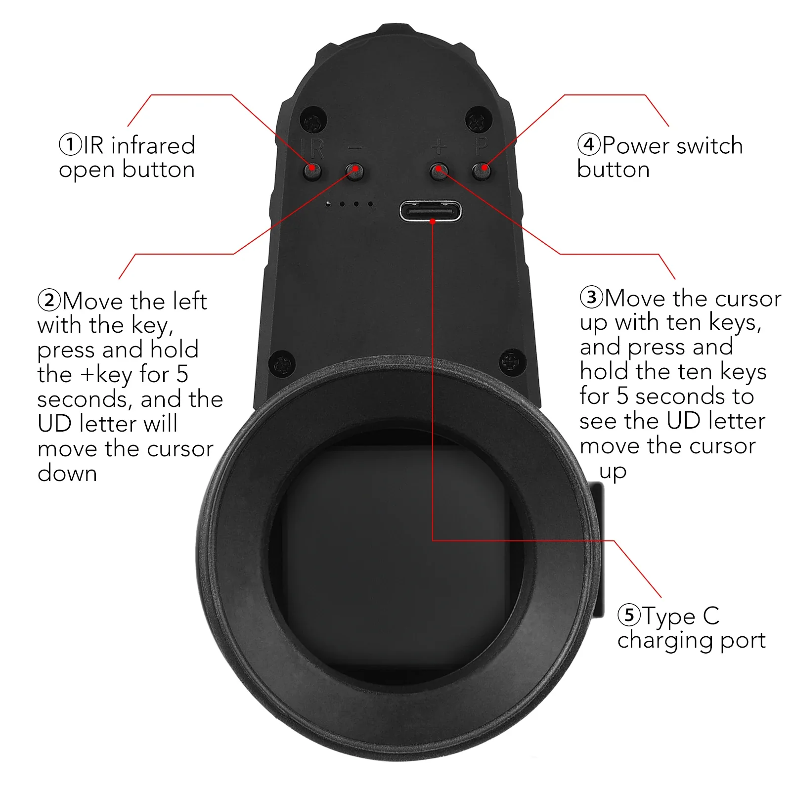 Digital Night Vision Monocular 1.54 inch Telescope Cross Cursor 300m Infrared Scope Low light night vision hunting target - Image 4