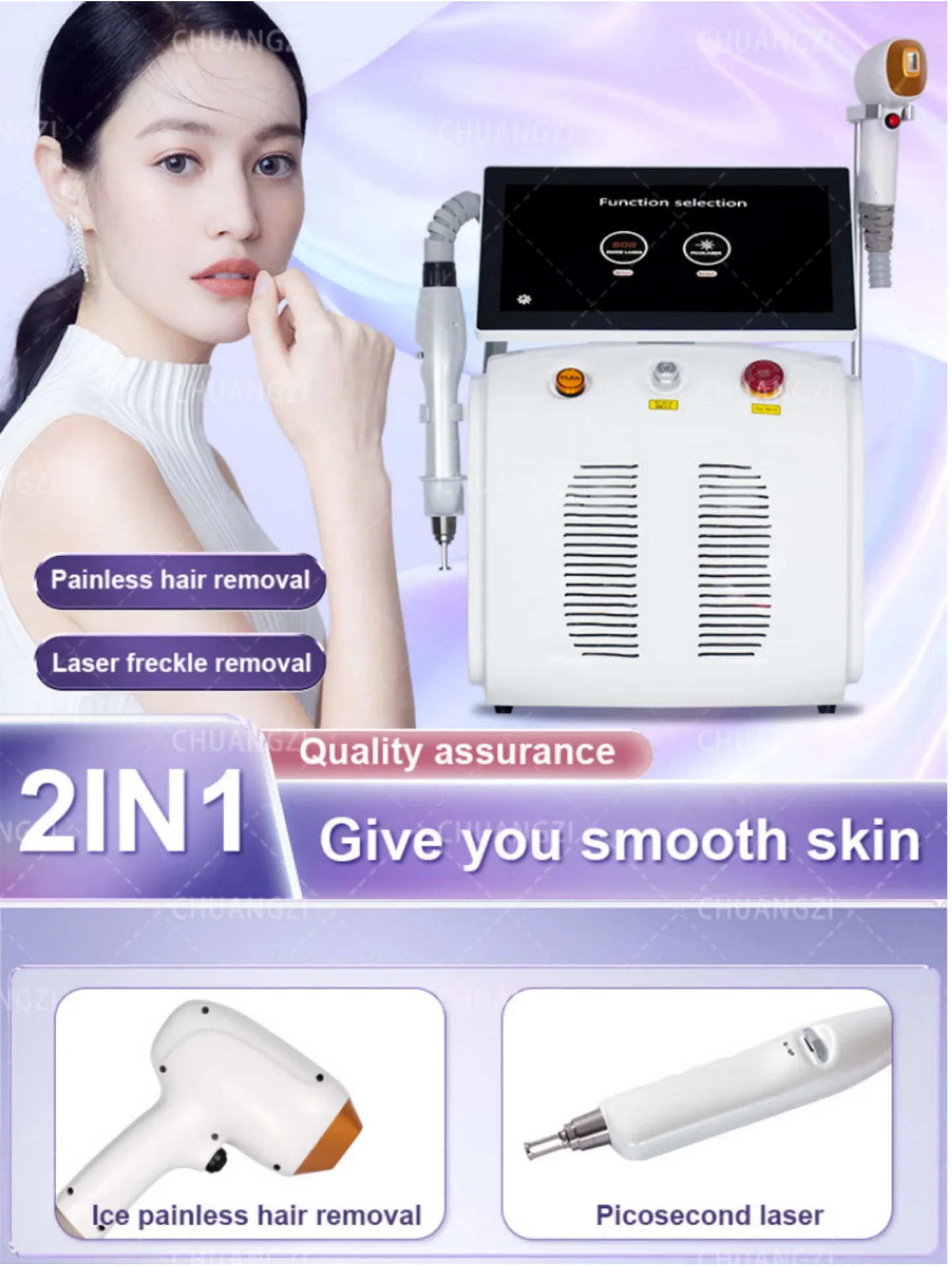 Diode Laser 2 in 1 Picosecond Laser Tattoo Removal And Hair Removal Switched Machine pico second laser epilator for women - Image 2
